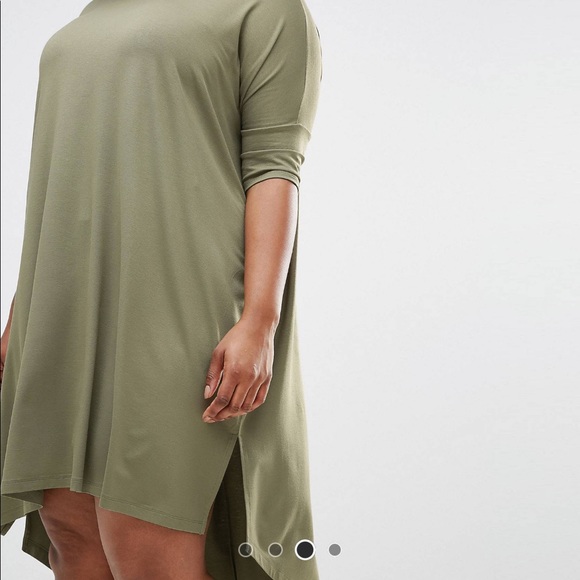 Sz 14 ASOS Curve Khaki t-shirt dress - Picture 3 of 3